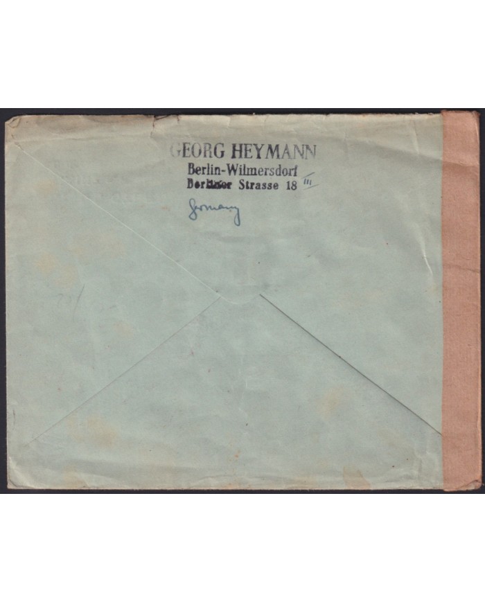 Z189 GERMANY 1948 BERLIN OVERPRINT CENSORSHIP COVER TO ARGENTINA.