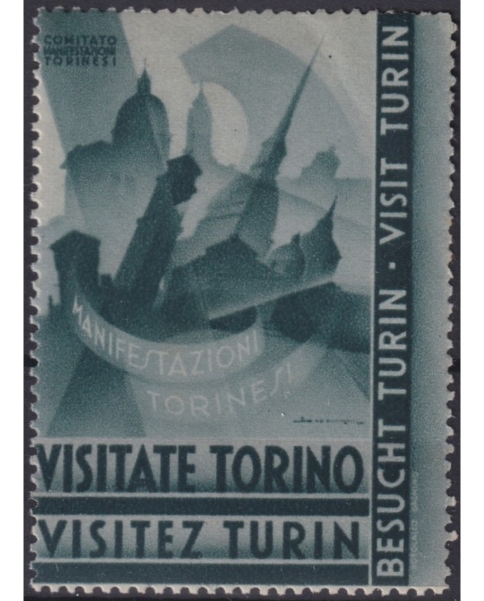 F-EX16746 ITALY ITALIA CINDERELLA CIRCA 1950 TURIN TORINO TOURISM ORIGINAL GUM