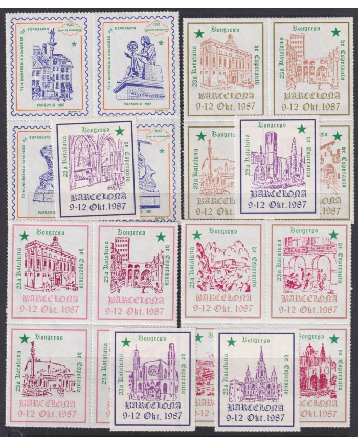 F-EX43908 ESPAÑA SPAIN 1987 23º CONGRESS CINDERELLA ESPERANTO BARCELONA STAMPS LOT. F-EX43908 ESPAÑA SPAIN 1987 23º CONGRESS CINDERELLA ESPERANTO BARCELONA STAMPS LOT.