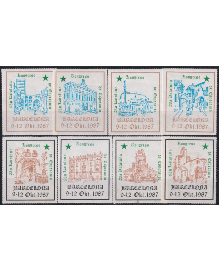 F-EX43913 ESPAÑA SPAIN 1987 23º CONGRESS CINDERELLA ESPERANTO BARCELONA STAMPS LOT. F-EX43913 ESPAÑA SPAIN 1987 23º CONGRESS CINDERELLA ESPERANTO BARCELONA STAMPS LOT.