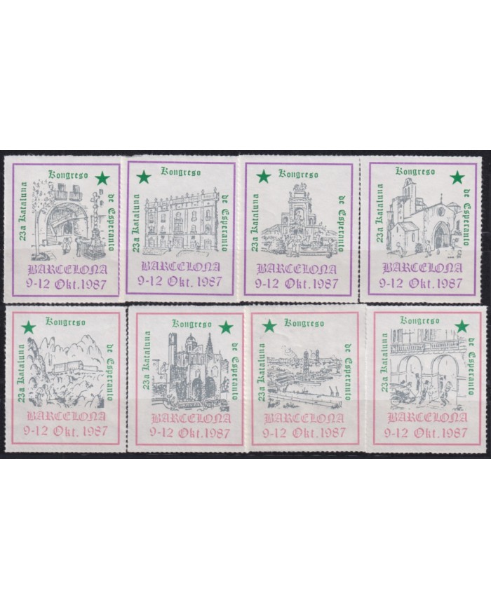 F-EX43914 ESPAÑA SPAIN 1987 23º CONGRESS CINDERELLA ESPERANTO BARCELONA STAMPS LOT.