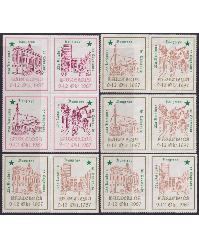 F-EX45003 ESPAÑA SPAIN 1987 23º CONGRESS CINDERELLA ESPERANTO BARCELONA STAMPS LOT. F-EX45003 ESPAÑA SPAIN 1987 23º CONGRESS CINDERELLA ESPERANTO BARCELONA STAMPS LOT.