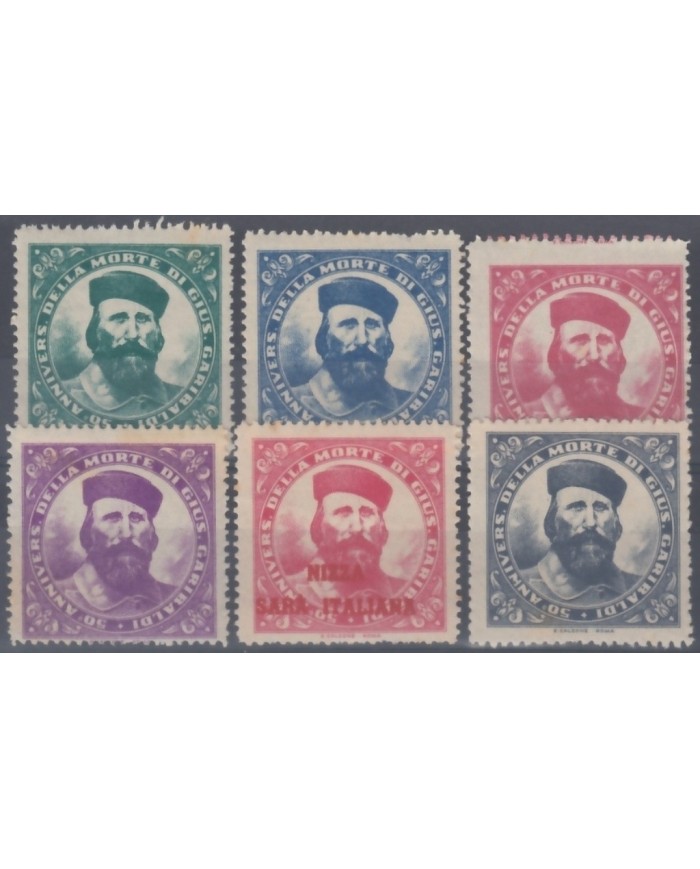 F-EX15532 ITALY CINDERELLA 50 ANIV DEATH OF GARIBALDI 1932, ORIGINAL GUM