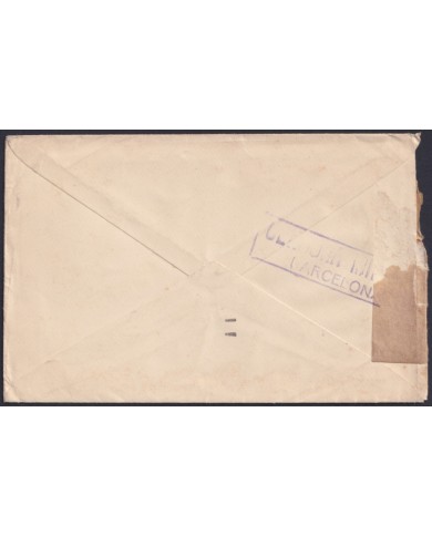 F-EX44216 UK ENGLAND CIVIL WAR 1939 POSTED IN THE DAY TO SPAIN CENSORSHIP BARCELONA.