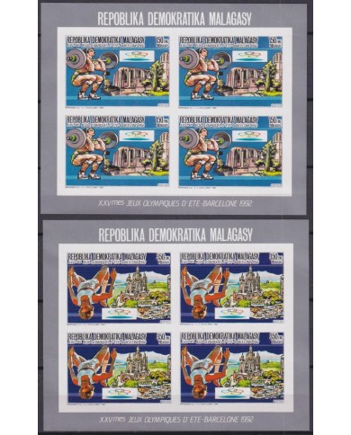 F-EX45075 MADAGASCAR MNH 1987 OLYMPIC GAMES BARCELONA IMPERFORATED BLOCK.