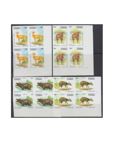 F-EX15598 CONGO MNH 1994 IMPERF BLOCK 4. PROTECTION OF NATURE, ANTILOPE