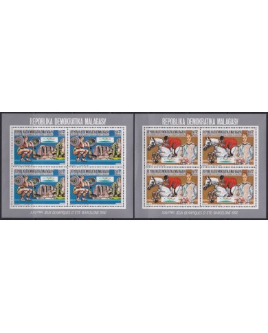 F-EX45501 MADAGASCAR MNH 1987 PERF SHEET ONLY 500 BARCELONA OLYMPIC ATHLETISM.