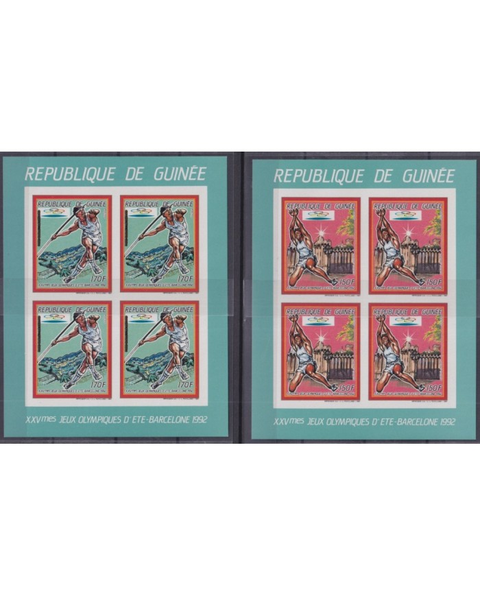 F-EX45505 GUINEA GUINEE MNH 1987 OLYMPIC GAMES BARCELONA IMPERFORATED BLOCK.