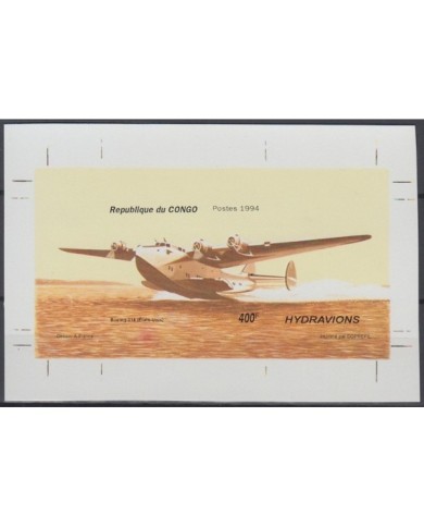 F-EX15593 CONGO MNH 1994 IMPERF SPECIAL SHEET AVION AIRPLANE HIDROAVIONES