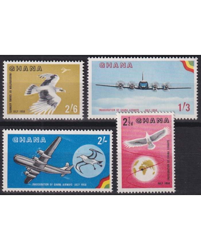 F-EX45265 GHANA MNH 1958 INAUGURATION AIRWAYS BIRD AVES PAJAROS OISEAUX VÖGEL.