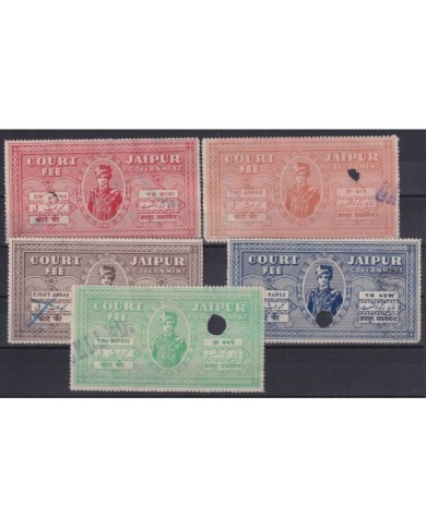F-EX15676 INDIA FEUDATARY STATE REVENUE. JAIPUR STAMPS LOT