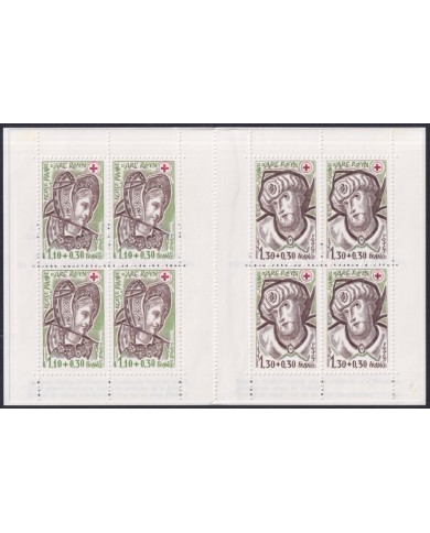 F-EX44728 FRANCE MNH 1979 BOOKLED RED CROSS CHURCH OF ROUEN STAINED GLASS.