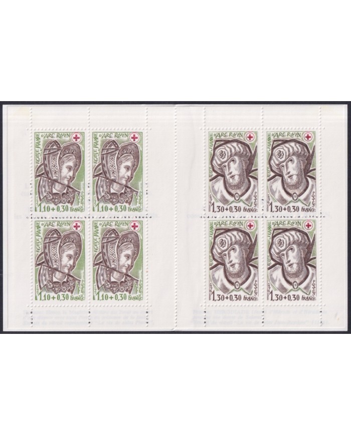 F-EX44728 FRANCE MNH 1979 BOOKLED RED CROSS CHURCH OF ROUEN STAINED GLASS.