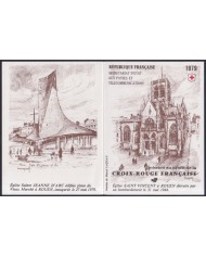 F-EX44728 FRANCE MNH 1979 BOOKLED RED CROSS CHURCH OF ROUEN STAINED GLASS.