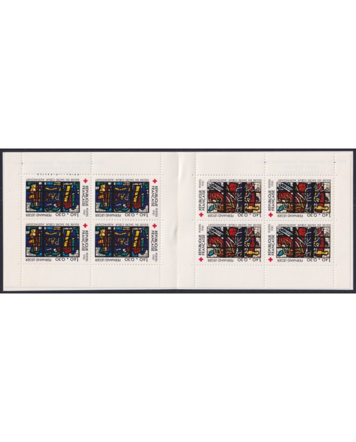 F-EX44727 FRANCE MNH 1981 RED CROSS CHURCH OF HOLLY CREOSS STAINED GLASS.