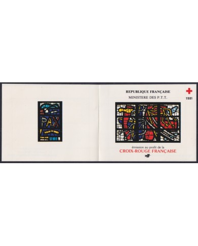 F-EX44727 FRANCE MNH 1981 RED CROSS CHURCH OF HOLLY CREOSS STAINED GLASS.