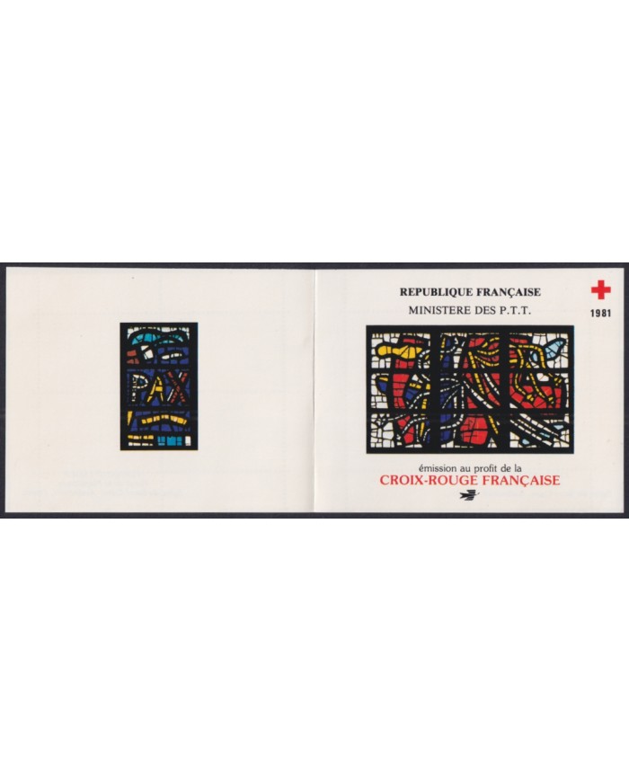 F-EX44727 FRANCE MNH 1981 RED CROSS CHURCH OF HOLLY CREOSS STAINED GLASS.