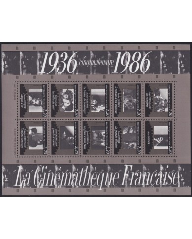 F-EX43709 FRANCE MNH 1986 CINEMA CINE MOVIE 50th ANNIV TRUFFAUT BECKER GREMILLON.