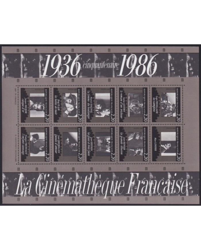 F-EX43709 FRANCE MNH 1986 CINEMA CINE MOVIE 50th ANNIV TRUFFAUT BECKER GREMILLON.