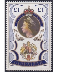 F-EX44257 GIBRALTAR MNH 1977 £1 ROYAL FAMILY SILVER JUBILEE QUEEN ELIZABETH.