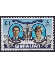 F-EX44252 GIBRALTAR MNH 1981 ROYAL WEDDING LADY DIANA £1.