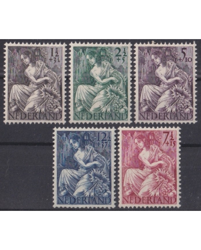 F-EX44618 NEDERLAND NETHERLAND MNH 1946 SEMIPOSTAL WOMAN.
