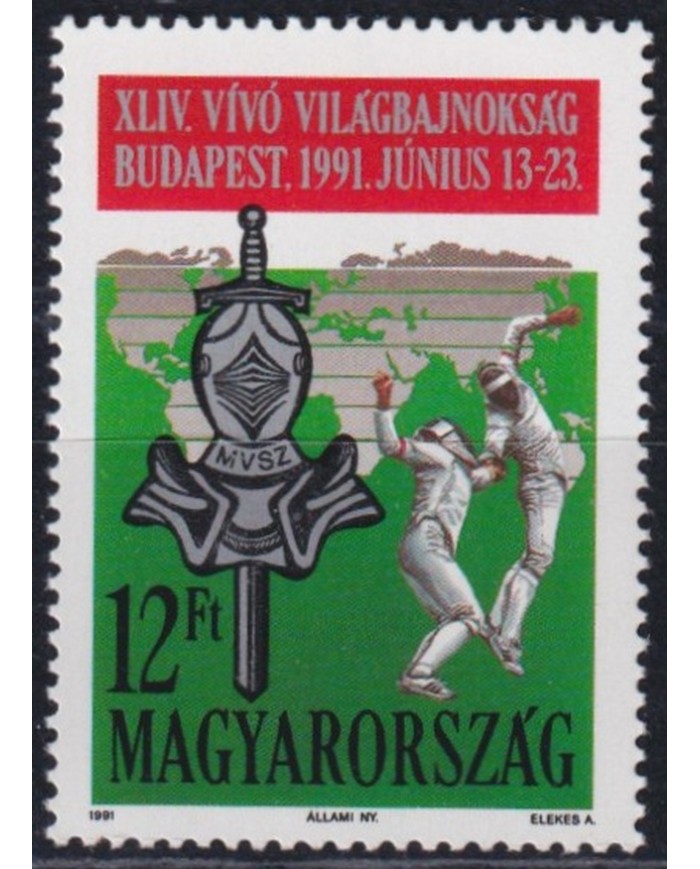 F-EX43501 HUNGARY MNH 1991 FENCING WORLD CHAMPIONSHIP.