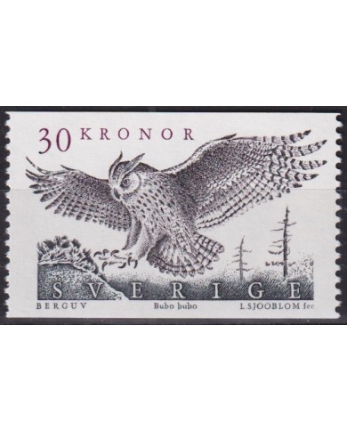 F-EX45255 SWEDEN MNH 1989 OWL BIRD AVES PAJAROS OISEAUX VÖGEL.