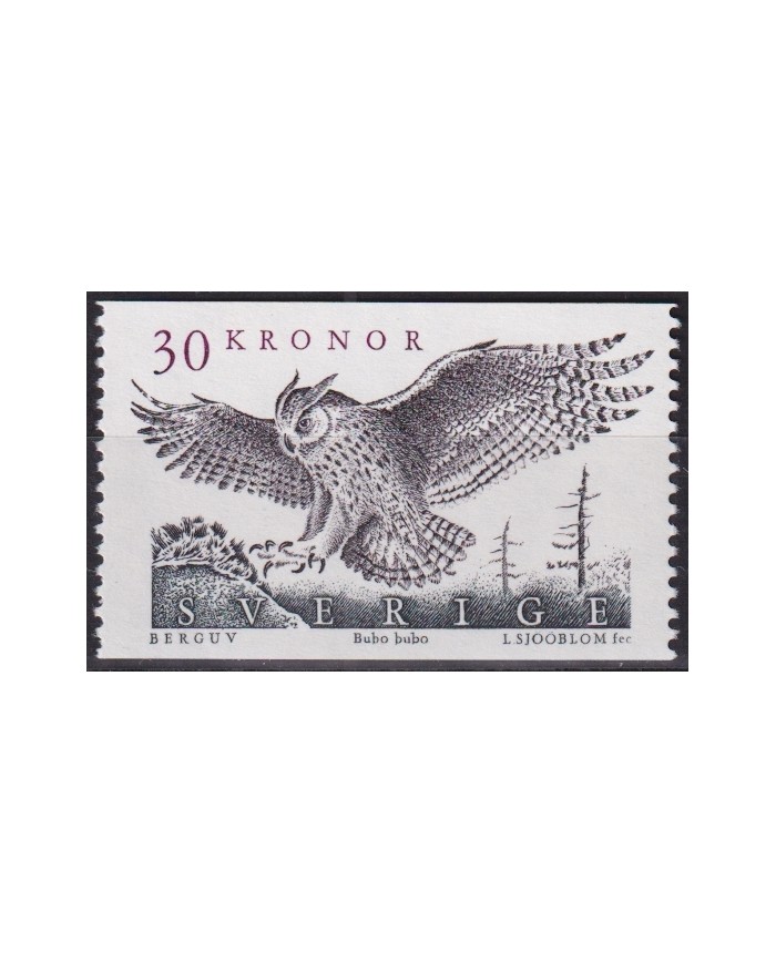 F-EX45255 SWEDEN MNH 1989 OWL BIRD AVES PAJAROS OISEAUX VÖGEL.