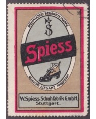 F-EX17226 GERMANY ALEMANIA CINDERELLA 60x43mm SHOES SPIESS STUGGART NO GUM.
