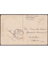 F-EX45331 EGYPT 1916 POSTCARD EL CAIRO CAMELS TO SPAIN.