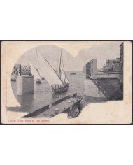 F-EX45334 EGYPT 1910? POSTCARD EL CAIRO BRIDGE KASR ON NILO RIVER- SPAIN.