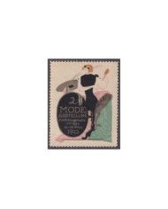 F-EX17228 GERMANY ALEMANIA CINDERELLA 1913 40x50mm MODE ART NOVEAU COSTUMES, NO GUM.