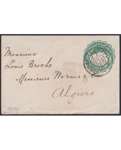 F-EX45338 EGYPT 1898 10m POSTAL STATIONERY COVER EL CAIRO TO ALGERIA ALGERIE.