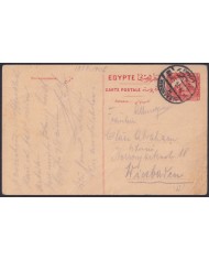 F-EX45343 EGYPT 4m POSTAL STATIONERY POSTCARD PYRAMIDS & SPHINX TO GERMANY.