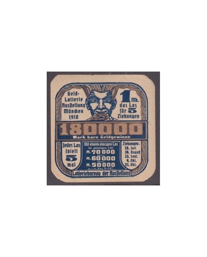 F-EX17231 GERMANY ALEMANIA CINDERELLA CIRCA 1915 40x50mm MNH LOTTERY DEVIL MIÃNCHEN.