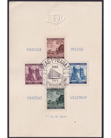 F-EX37644 CZECHOSLOVAKIA 1941 SPECIAL CANCELS BOHEME MORAVIA PRAGA FAIR.
