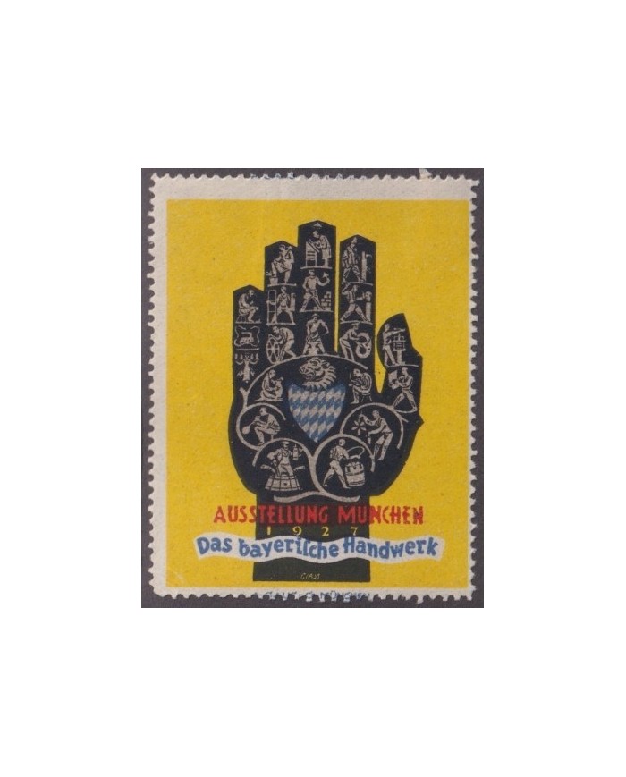 F-EX17233 GERMANY ALEMANIA CINDERELLA CIRCA 1913 45x60mm FATIMA HAND BAYERN FAIR MH.