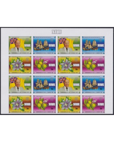 F-EX44104 NIUE MNH 1987 YV.778/81 PROOF IMPERFORATED SHIP COMMONWEALTH