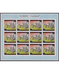 F-EX44106 SOUTH ARABIA FUJEIRA MNH MI.302/10 PROOF IMPERF AFRICAN FAUNA MAMMALS