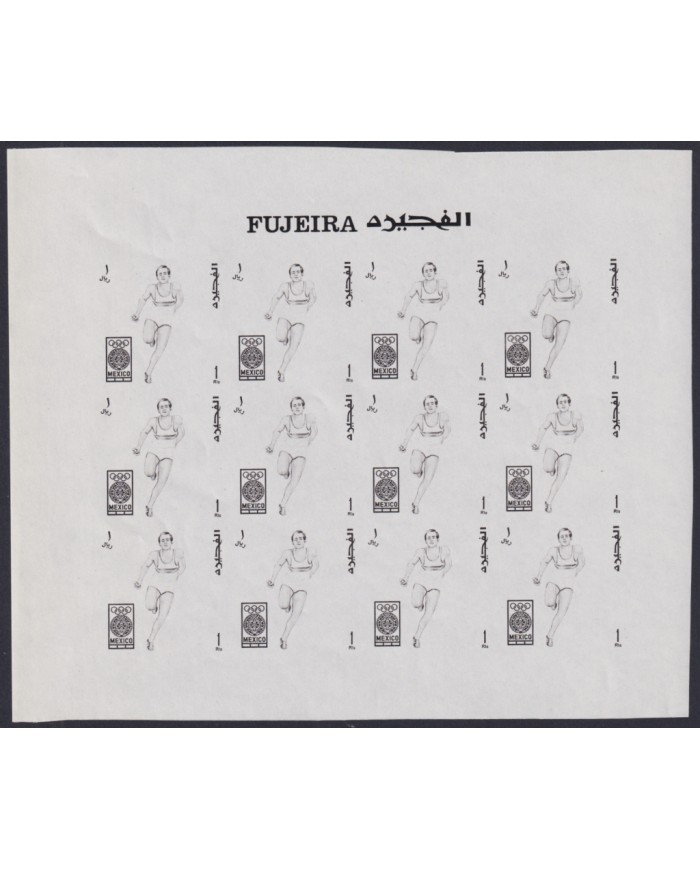 F-EX44108 SOUTH ARABIA FUJEIRA MNH 1968 MI... 1D PROOF IMPERF OLYMPIC ATHLETISM