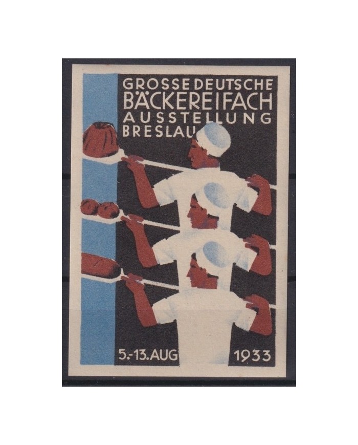 F-EX17298 GERMANY ALEMANIA CINDERELLA 1933 MNH 55x72mm BRESLAY BAKERY BACKEREIGFACH.