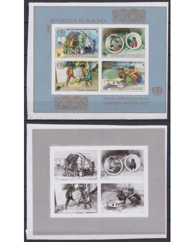 F-EX45482 BURUNDI MNH 1987 11 PROGRESSIVE PROOF IMPERF HOME YEAR RARE.