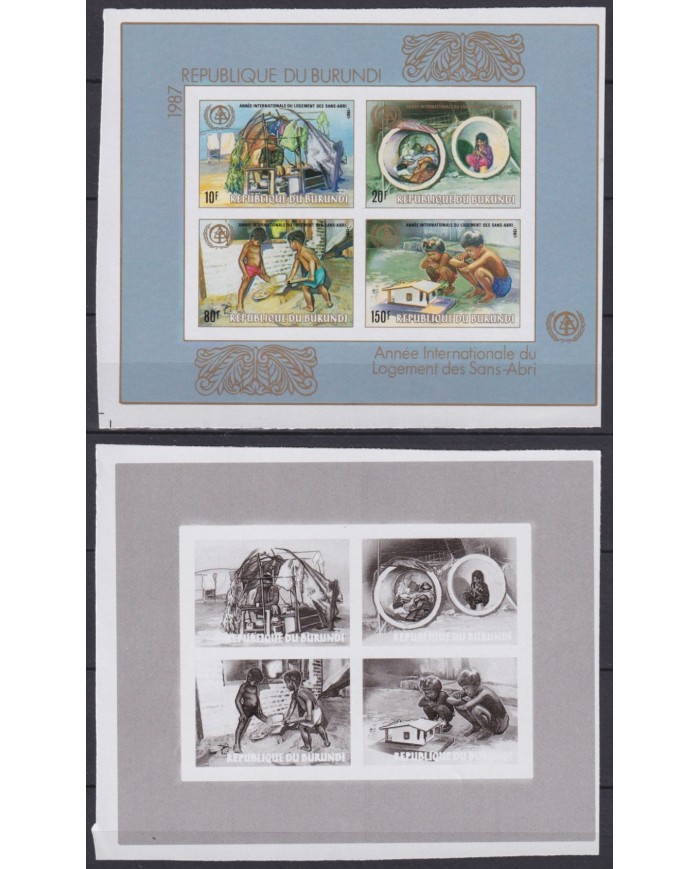 F-EX45482 BURUNDI MNH 1987 11 PROGRESSIVE PROOF IMPERF HOME YEAR RARE.
