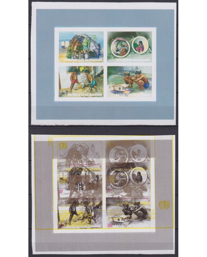 F-EX45482 BURUNDI MNH 1987 11 PROGRESSIVE PROOF IMPERF HOME YEAR RARE.