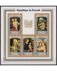 F-EX45483 BURUNDI MNH 1978 YV.B106 PROOF IMPERF CHRISTMAS NAVIDAD PAINTING ART.