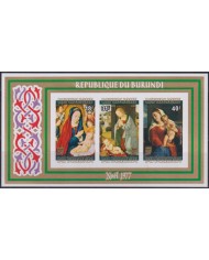 F-EX45486 BURUNDI MNH 1977 YV.B101 PROOF IMPERF CHRISTMAS NAVIDAD PAINTING ART.