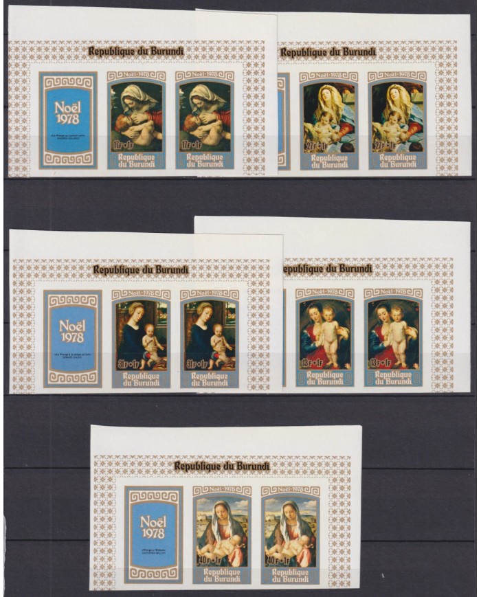 F-EX45487 BURUNDI MNH 1978 YV.797/01 PROOF IMPERF CHRISTMAS NAVIDAD PAINTING ART.