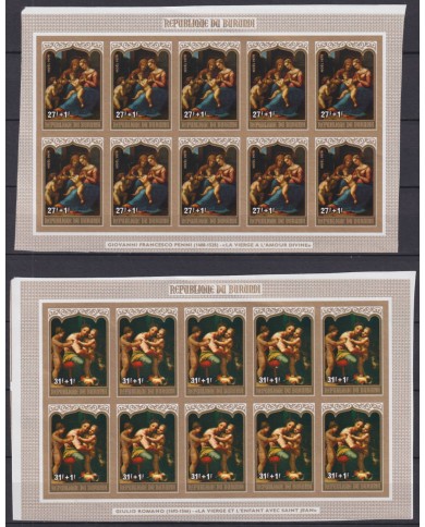 F-EX45495 BURUNDI MNH 1979 UNCUT PROOF IMPERF CHRISTMAS NAVIDAD PAINTING ART.