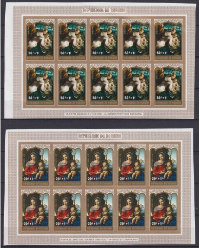 F-EX45495 BURUNDI MNH 1979 UNCUT PROOF IMPERF CHRISTMAS NAVIDAD PAINTING ART.